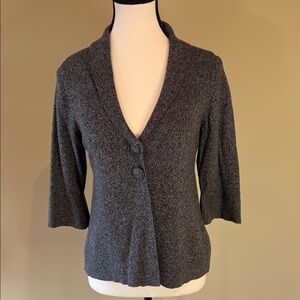 Reitmans Cardigan Cotton Wool 3/4 Sleeves Charcoal Gray Women's Sweater Size M